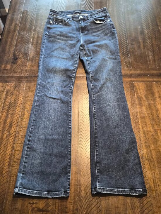 Judy Blue Denim - Judy Blue Womens Slim Boot Cut Dark Wash Jeans Size 7/28 Mid Rise Stretch G633